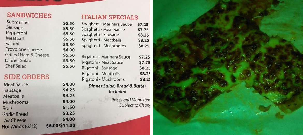 Arcade Pizza Menu